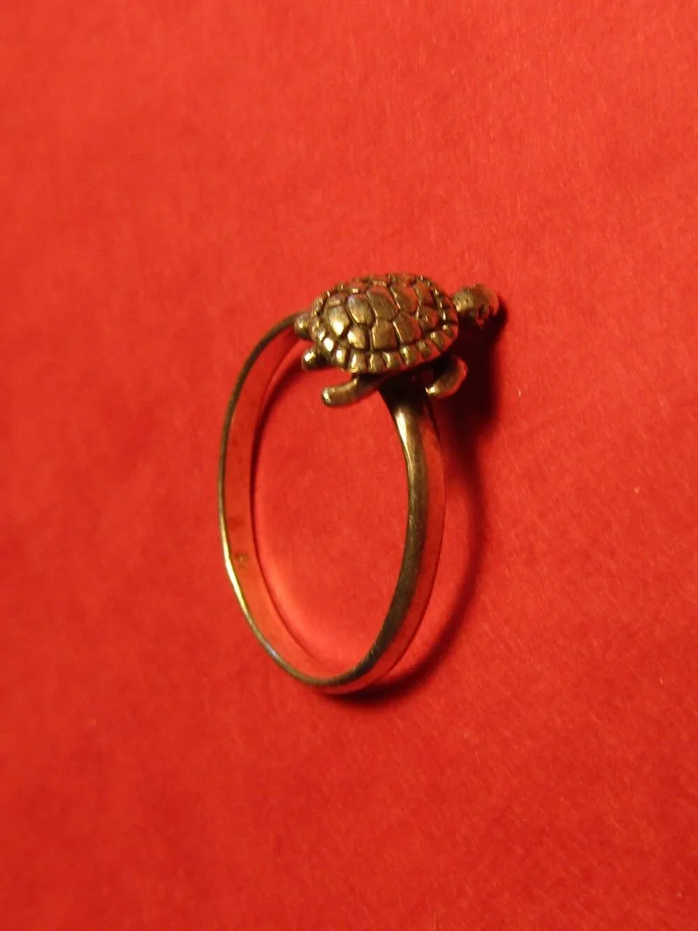 Vintage TINY TURTLE STERLING SILVER Signed 925 RING Size 6.5